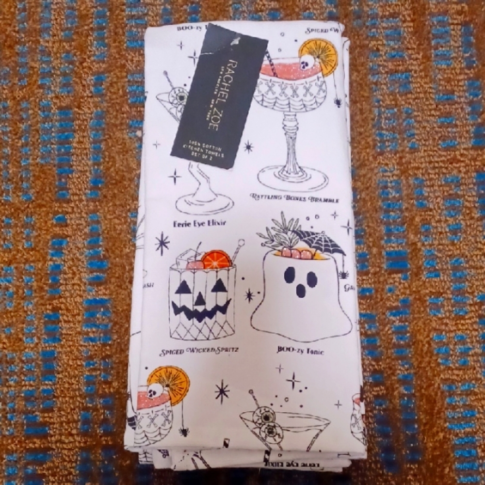 Summerween Cocktail Towel Set (2) Halloween Summer